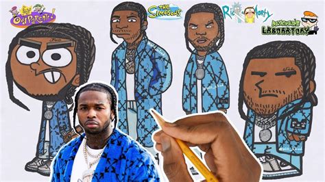 Pop Smoke Wallpaper Cartoon Draw Rappers As Cartoons Drake Travis