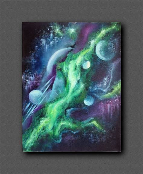 Space Art Original Oil Painting Celestial Abstract Art Galactic