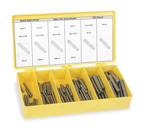 Low Carbon Steel Taper Pin Assortment Sizes 15 Plain Fastener Finish