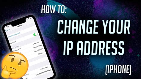 How To Change Ip Address Iphone And Ios Youtube