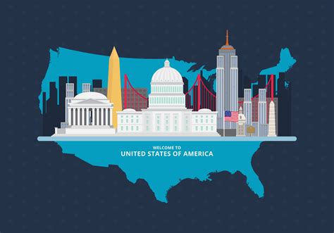 Welcome To Usa United States Of America Poster 229639 Vector Art At