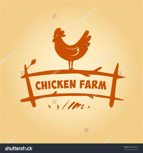 vector logo chicken farm products chicken stock vector royalty free 268908020 shutterstock