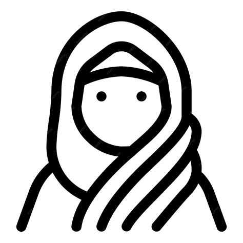 premium vector muslim woman stylish hijab islamic people line flat icon vector