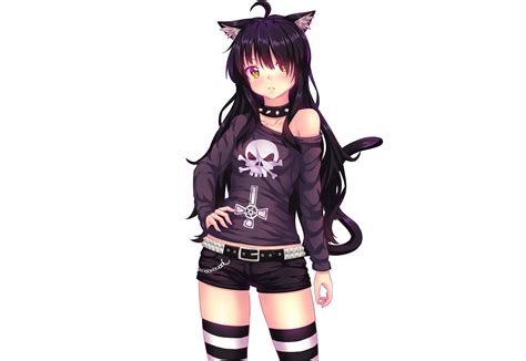 Anime Cat Girl Black Hair 2321x1600 Wallpaper