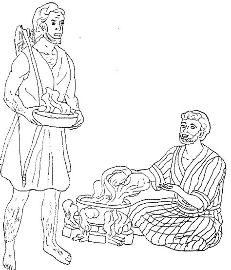 Depiction Of Jacobs Ladder In Jacob And Esau Coloring Page Netart