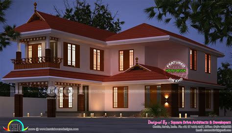Traditional 4 Bhk Sloping Roof Kerala Home Design Kerala Home Design