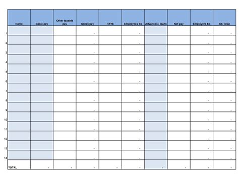 Monthly Payroll Sample Format Pdf Template