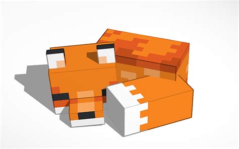 3d Design Minecraft Fox Sleeping Tinkercad
