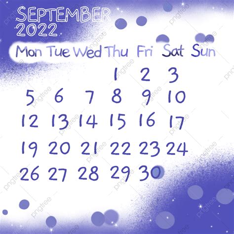 Veri Peri Hd Transparent September 2022 Monthly Calendar In Very Peri