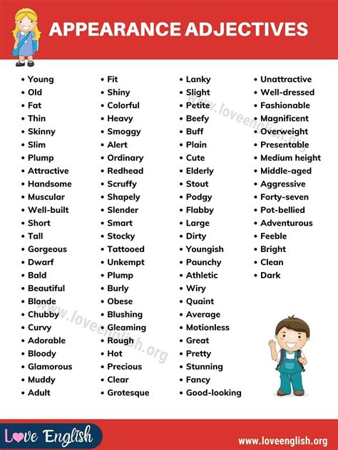 90 Useful Appearance Adjectives To Describe People Love English