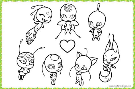 Ladybug And Cat Noir Kwami Coloring Pages Coloring Pages Kwami