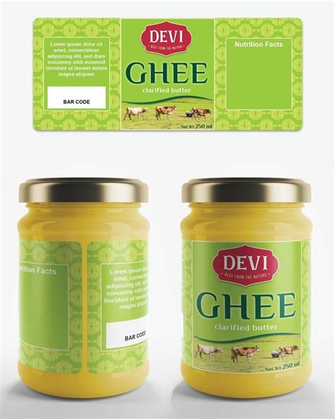 Ghee Bottle Label Natural Cow Ghee Bottle Label Printing Solutions At Rs 100roll Food Label