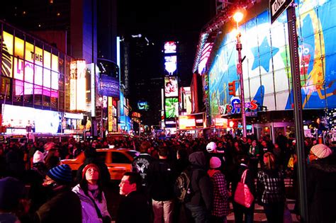 Times Square New York Many People On The Street Ready F Flickr