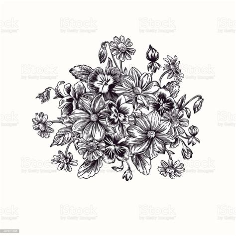 Bouquet Of Summer Flowers Stock Illustration Download Image Now