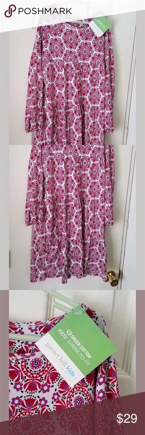 Garnet Hill Kids Cotton Dress Size 12 Long Sleeve Garnet Hill Kids