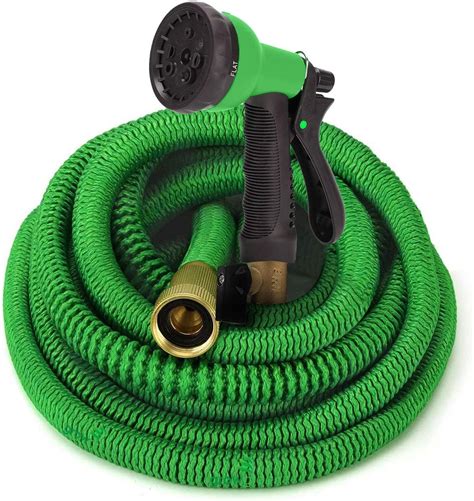 Growgreen Expandable Garden Hose With High Pressure Hose Spray Nozzle All Brass