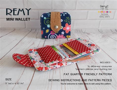 Remy Mini Wallet Craftsy Diy Wallet Tutorial Wallet Sewing Pattern