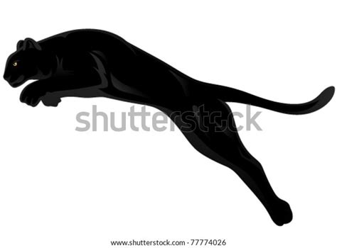 Black Panther Attacking Vector Illustration Stock Vector Royalty Free