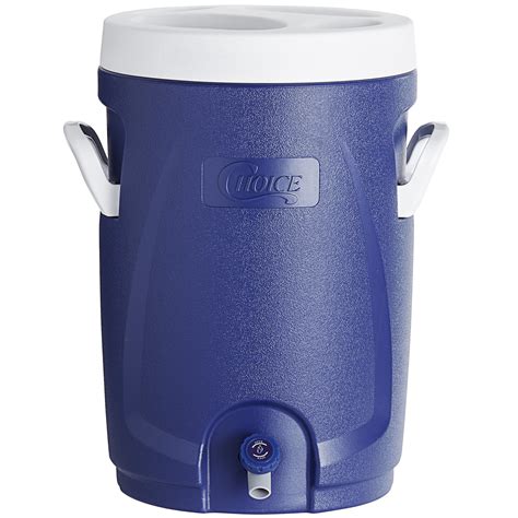 Choice 53 Gallon Blue Round Insulated Beverage Dispenser Portable