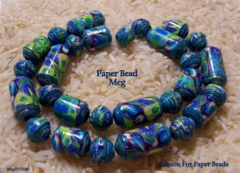 Beautiful Paper Beads ♥ Paper Bead Jewelry Fabric Jewelry Beaded