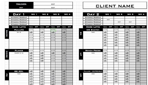 Personal Trainer Workout Plan Template Beautiful Personal Trainer