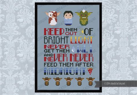 All cross stitch kits + patterns. Gremlins Rules - Digital Cross Stitch Pattern