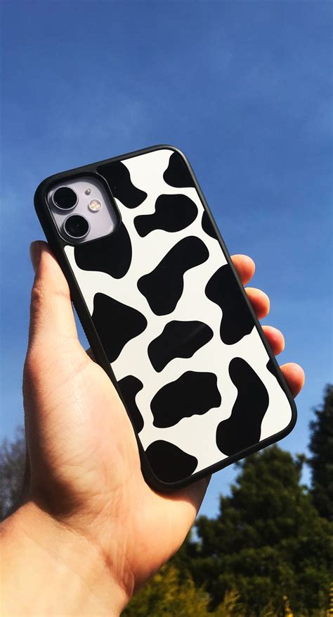 Cow Print Iphone Case Animal Print Iphone 11 Case 11 Pro Etsy Uk