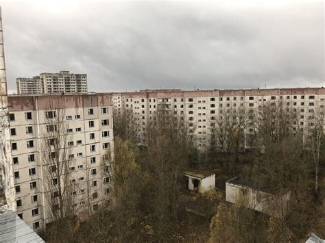 Stood On A Rooftop In The Abandoned Town Of Pripyat Near Chernobyl
