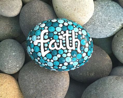 Hand Painted Rock Painted Stone Faith Word Rock Inspiration