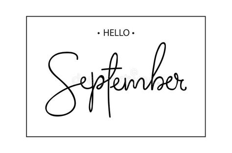 Hello September Lettering Print Stock Vector Illustration Of