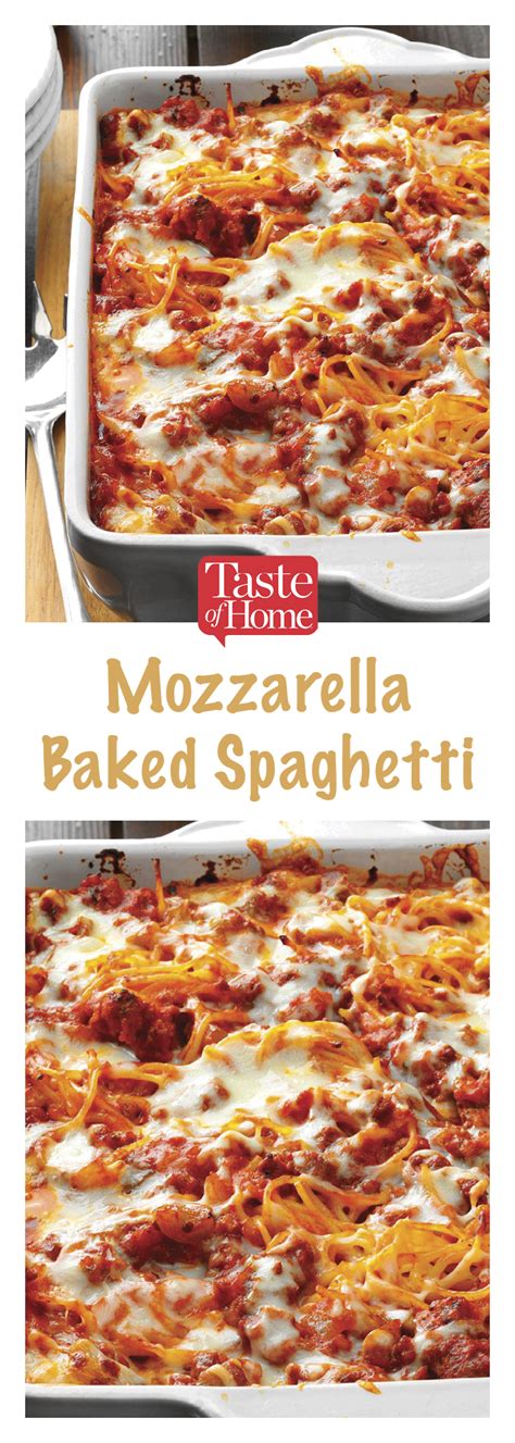 Arrange half the mozzarella over the top and sprinkle with half the parmesan. Mozzarella Baked Spaghetti | Recipe | Baked spaghetti ...