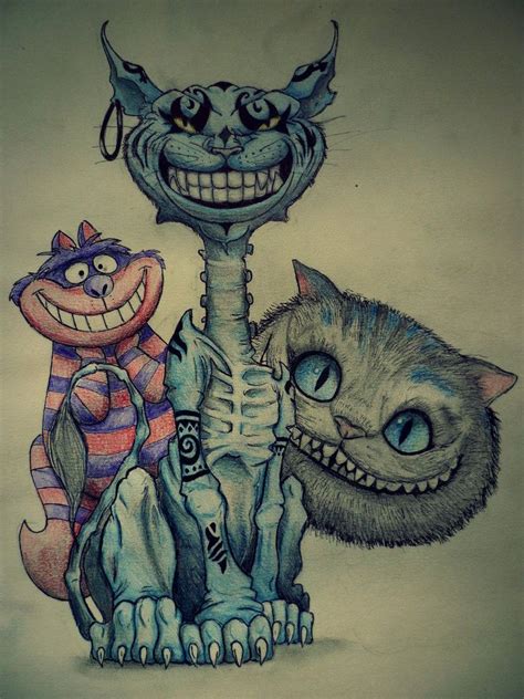 The Three Cheshire Cats Cheshire Cat Art Alice In Wonderland Alice