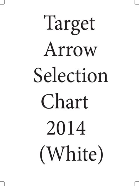 2014 Easton Target Arrow Selection Chart White Pdf Bow And Arrow