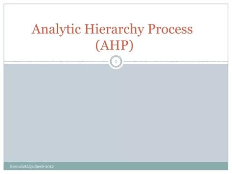 PPT Analytic Hierarchy Process AHP PowerPoint Presentation Free Download ID