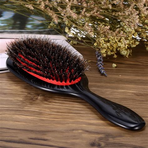 Arealer Boar Bristle And Nylon Hair Brush Oval Anti Static Paddle Comb Scalp Massage Hair Care