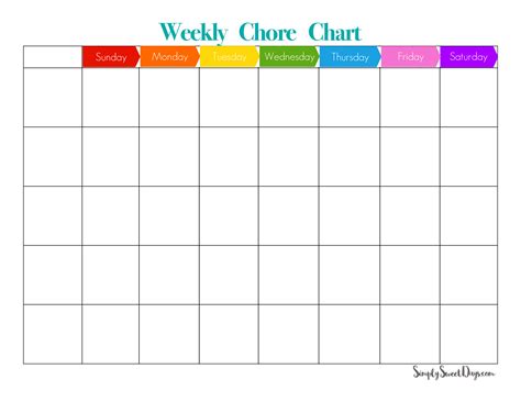 Printable Blank Weekly Chore Charts