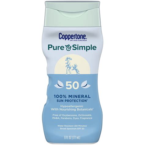 Pure And Simple Spf 50 Mineral Lotion Coppertone