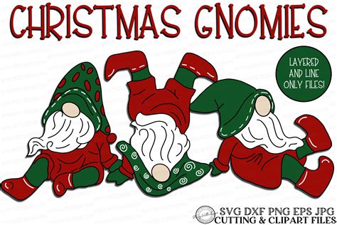 Christmas Gnomes Gnomies - Christmas Cutting Files (376920) | SVGs
