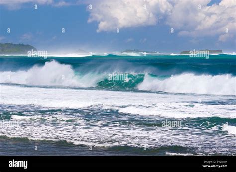Waves At Beach Micronesia Mariana Islands Pacific Ocean Guam Stock