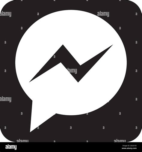 Messenger Logo Symbol Icon Over White Background Silhouette Design