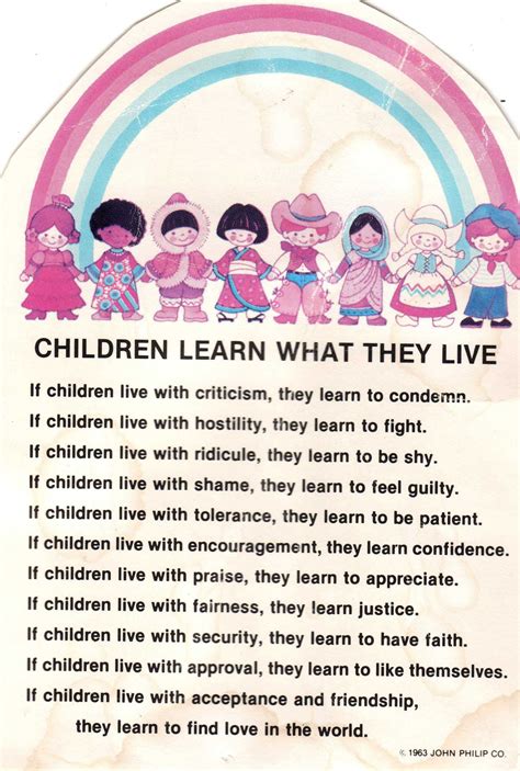 Children Learn What They Live Complete Version Kids Learning