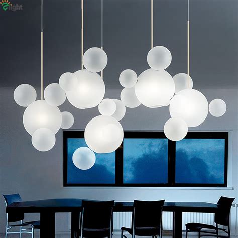 Modern Mickey Led Chandeliers Lighting Dining Room Frosted Glass