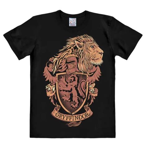 Harry Potter Blason Gryffondor Logo Lion Easyfit T Shirt Noir