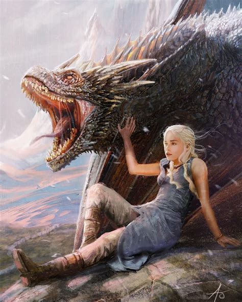 Daenerys And Drogon By Rudy Nurdiawan Drogon Game Of Thrones Game Of