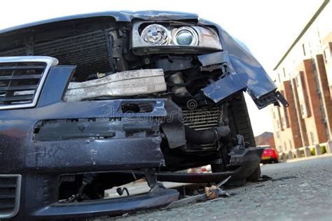 Wrecked Car After Accident Stock Photo Image Of Smash 60377526