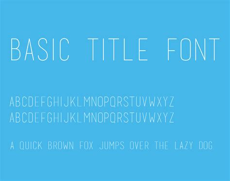 Basic Title Font Free Download Free Fonts