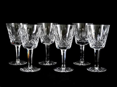 Vintage Waterford Crystal Glass Lismore Claret Red Wine Glasse Set Of 6