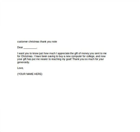 10 Christmas Thank You Notes Free Sample Example Format Download