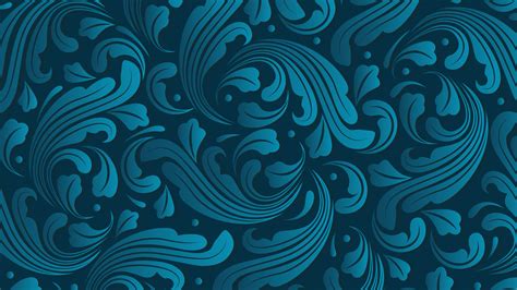 Blue Art Floral Shapes Pattern Abstract Hd Abstract Wallpapers Hd