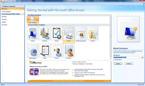 Create Ms Access Database